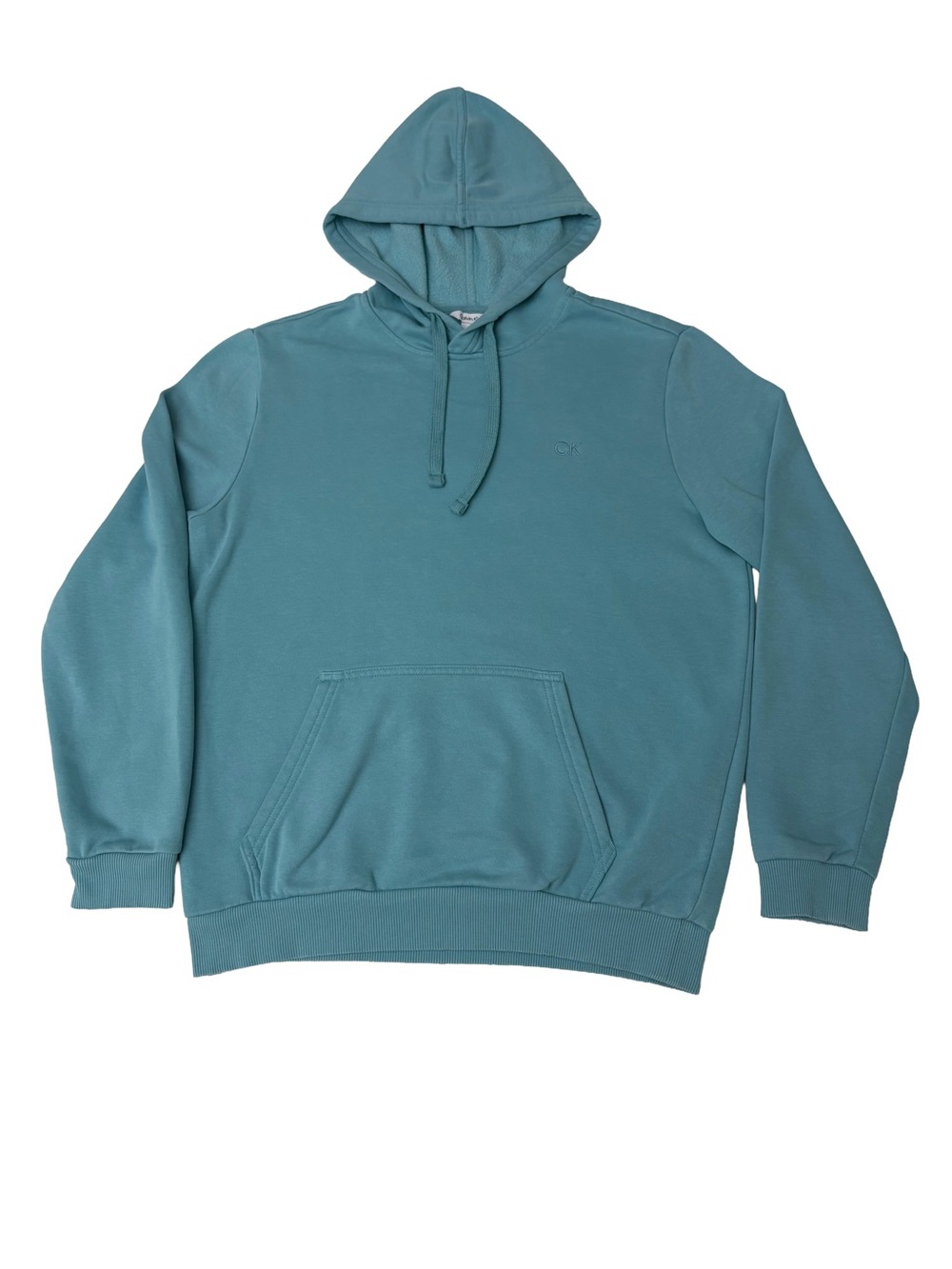 Calvin Klein CK Pullover Hoodie Teal Blue Men’s Small Embroidered Logo
